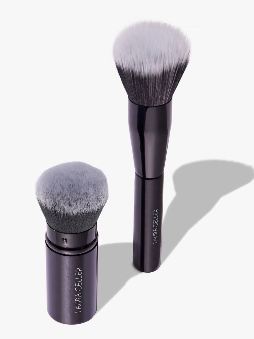 Laura Geller Gray & White Kabuki and Blending Brush Duo